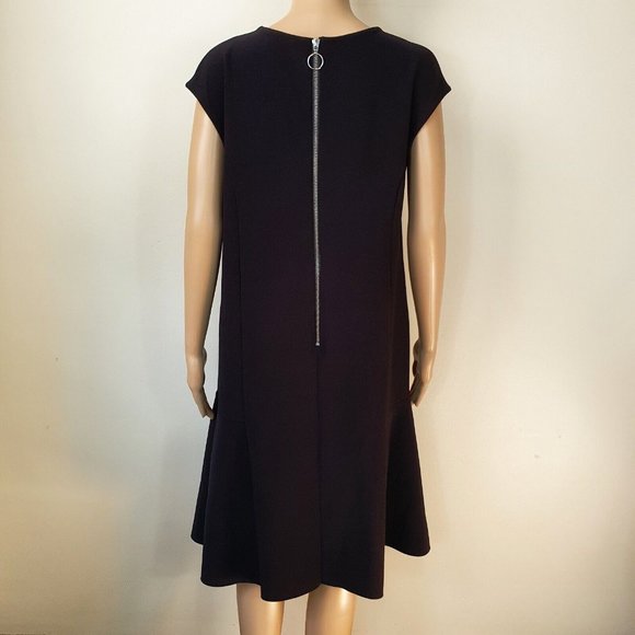 Country Road Black Sleeveless Shift Dress Sz 12 pockets casual office shirtdress - Picture 3 of 6